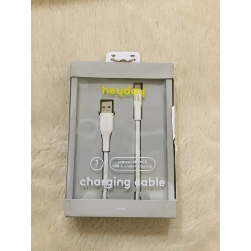 heyday™ 3' USB-C to USB-A Flat Cable - Ivory White